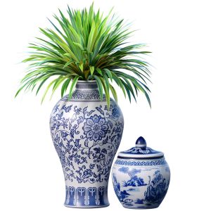 Decorative Set With Vases Indoor Plant