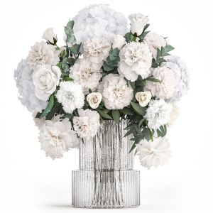 Bouquet Of White Flowers Hydrangea Carnation Peony