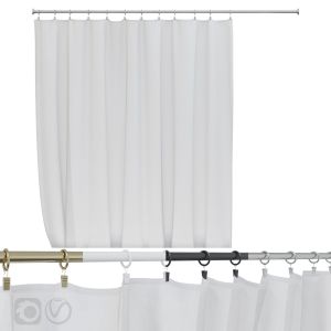 Curtain Inside The Bathtub With Clips