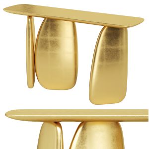 1stdibs Gold Pebble Console With Gold Leaf