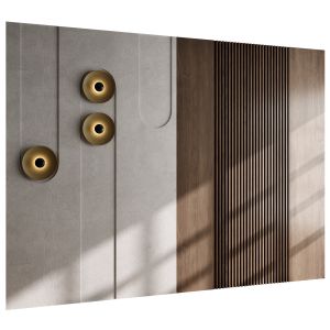Headboard Wood And Concrete 3d Wall Panel 03