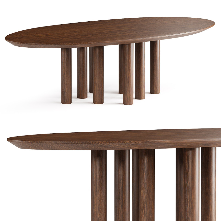023 Solid Oak Dining Table 3D Model for Corona | CGMood