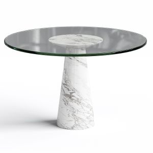 Angelo Mangiarotti Round Pedestal Dining Table