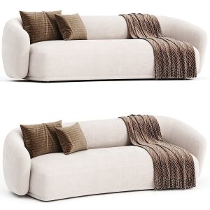 Meridiani Rene Curved Fabric Sofa
