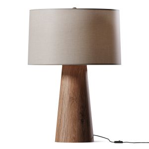 Wood Barrel Table Lamp
