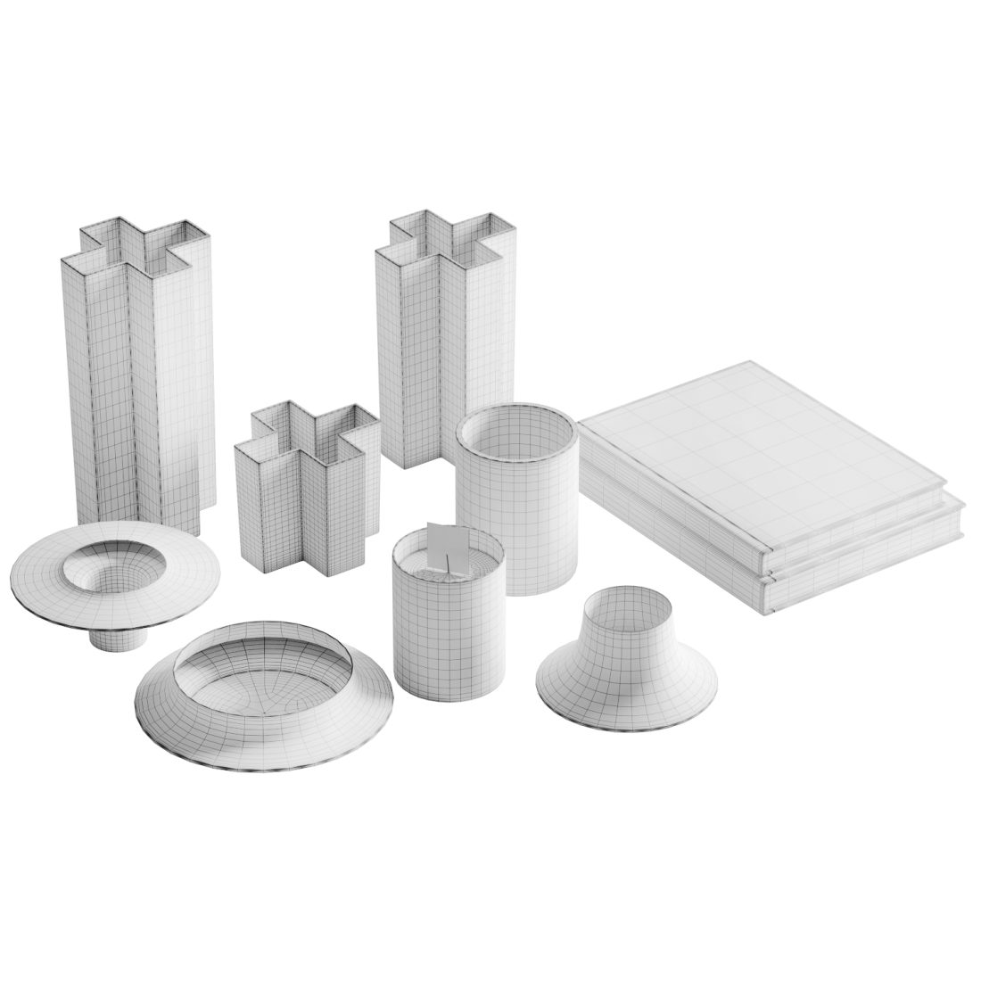 Decoration set 01 3d model for vray corona