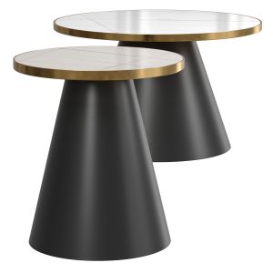Ferrah Black And White Top Pedestal Coffee Table