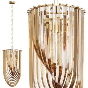 Gold Lucite Loop Chandelier By Oroa