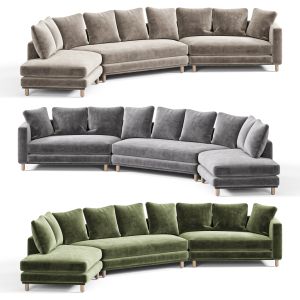 Four Hands Dom 3 Pc Sectional