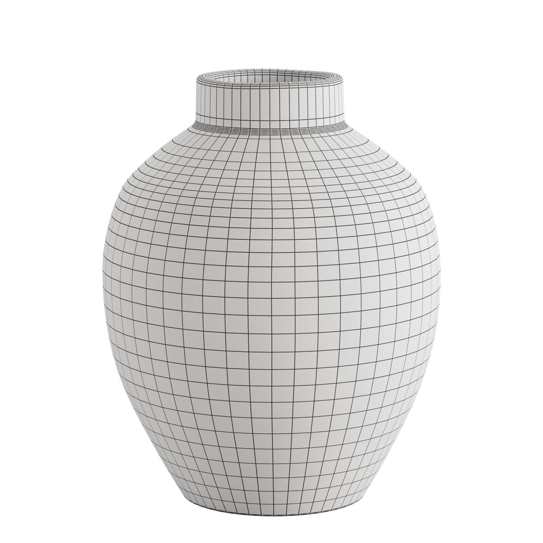 Etched Ivory Ceramic Urn Vase 3D Model for Corona | CGMood