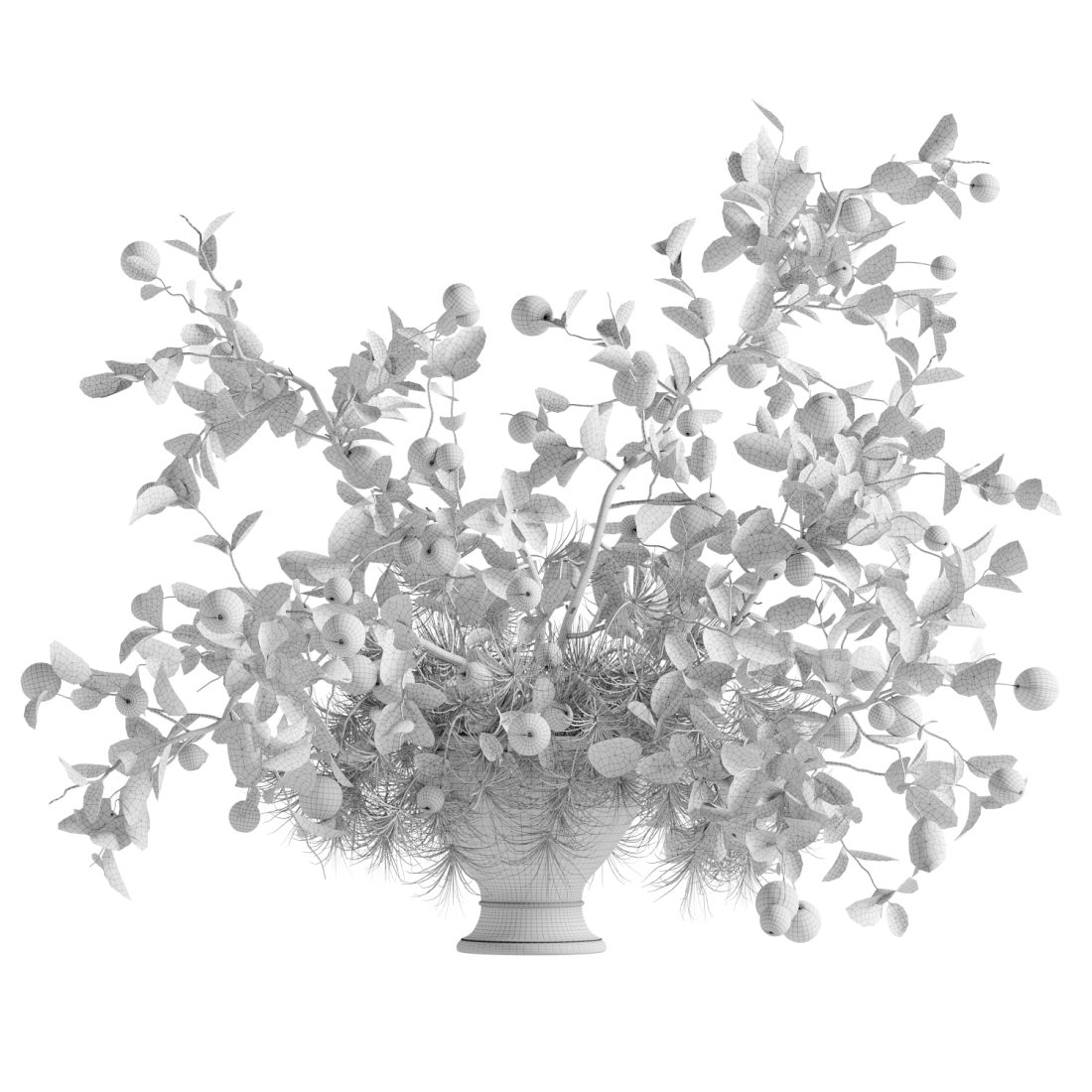 Bouquet Of Berries In A Clay Pot17 - 3D Model for VRay, Corona
