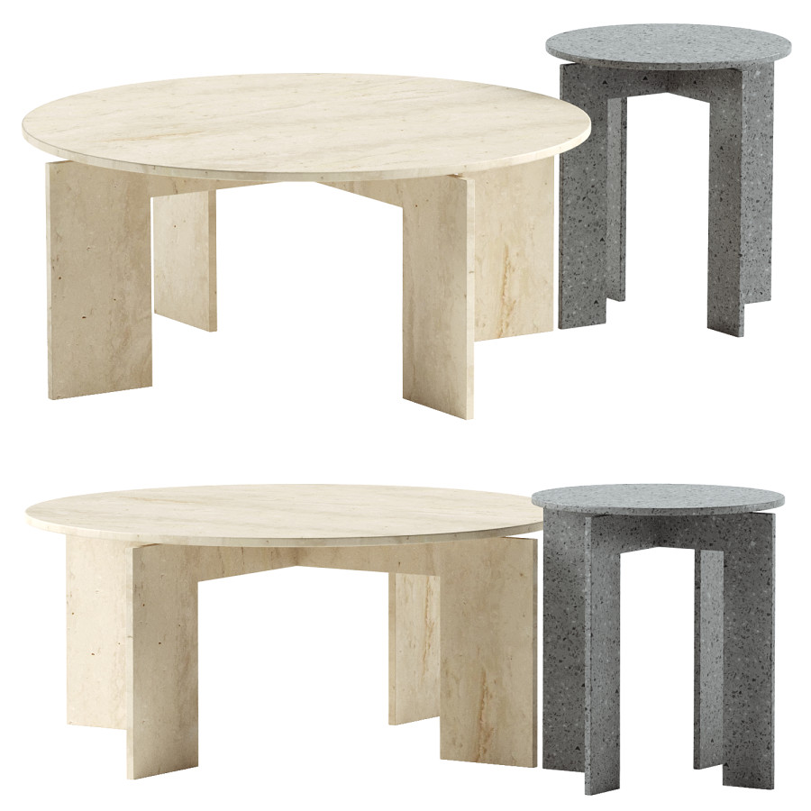 Piana Coffee Table & Side Table - 3D Model for VRay, Corona
