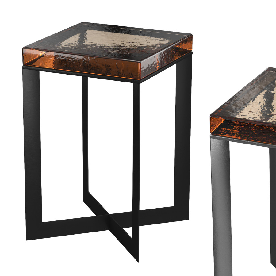 Lennie Amber Cast Glass End Table 3D Model for VRay, Corona | CGMood