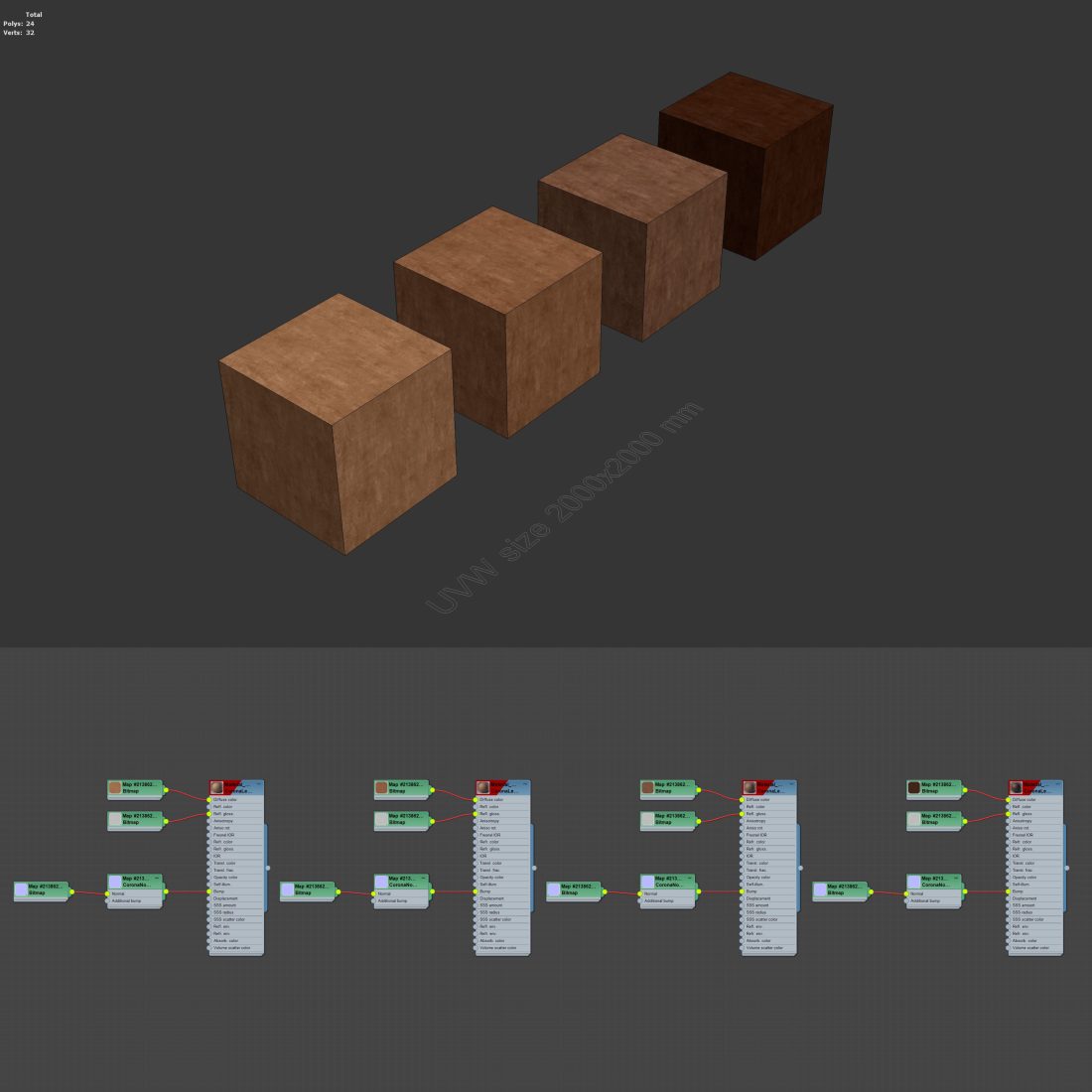 Walnut Material Array Walnut Wood Material 05 - 3D Model for VRay, Corona