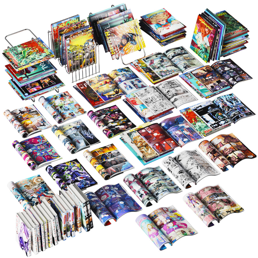 Small Comic Magazine Magazines And Comics For Teen Room 1 3D Model for VRay, Corona | CGMood