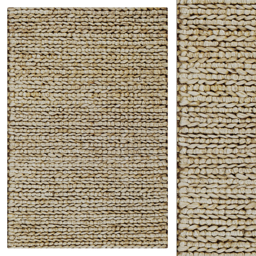 Jute Rug Cad Block Jute Handwoven Natural Rug 3D Model for Corona | CGMood