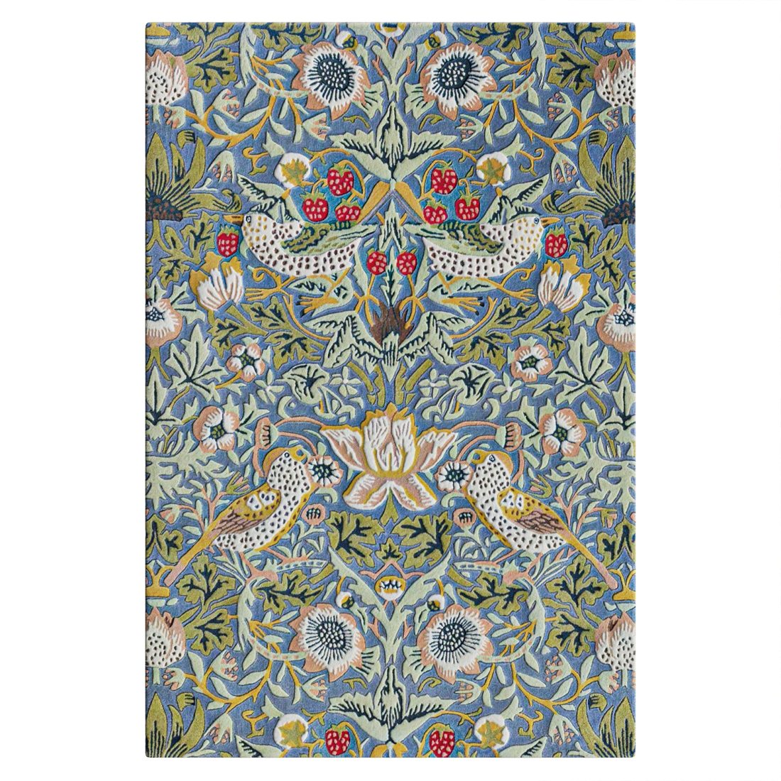Hand Tufted Wool Floral Area Rug In Blue - 3D Model for Corona