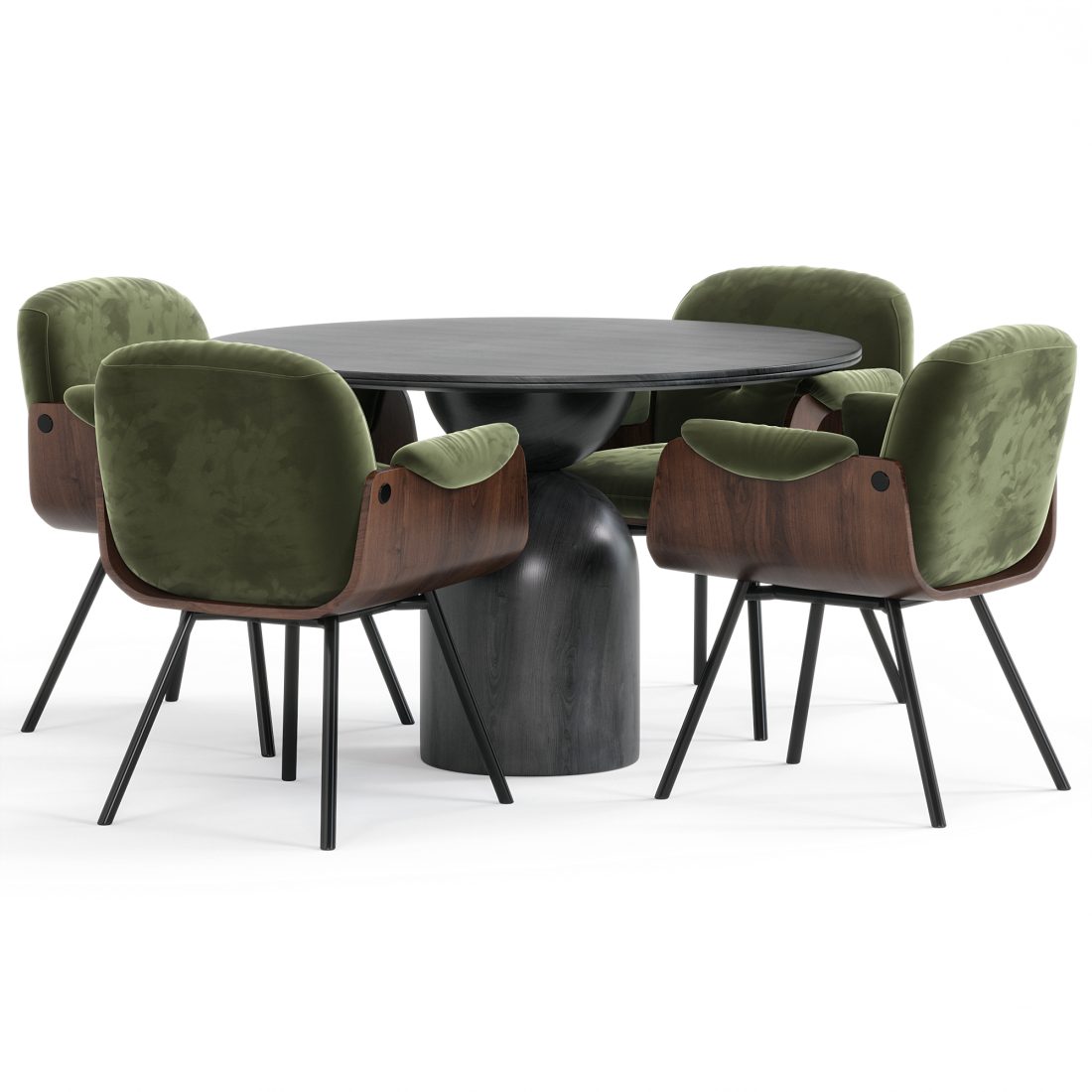 Round Table And Laurel Chair 3D Model for VRay, Corona | CGMood