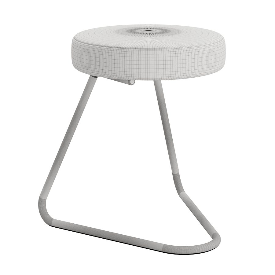 Small Fabric Seated Bar Stool Tecta - 3D Model for VRay, Corona
