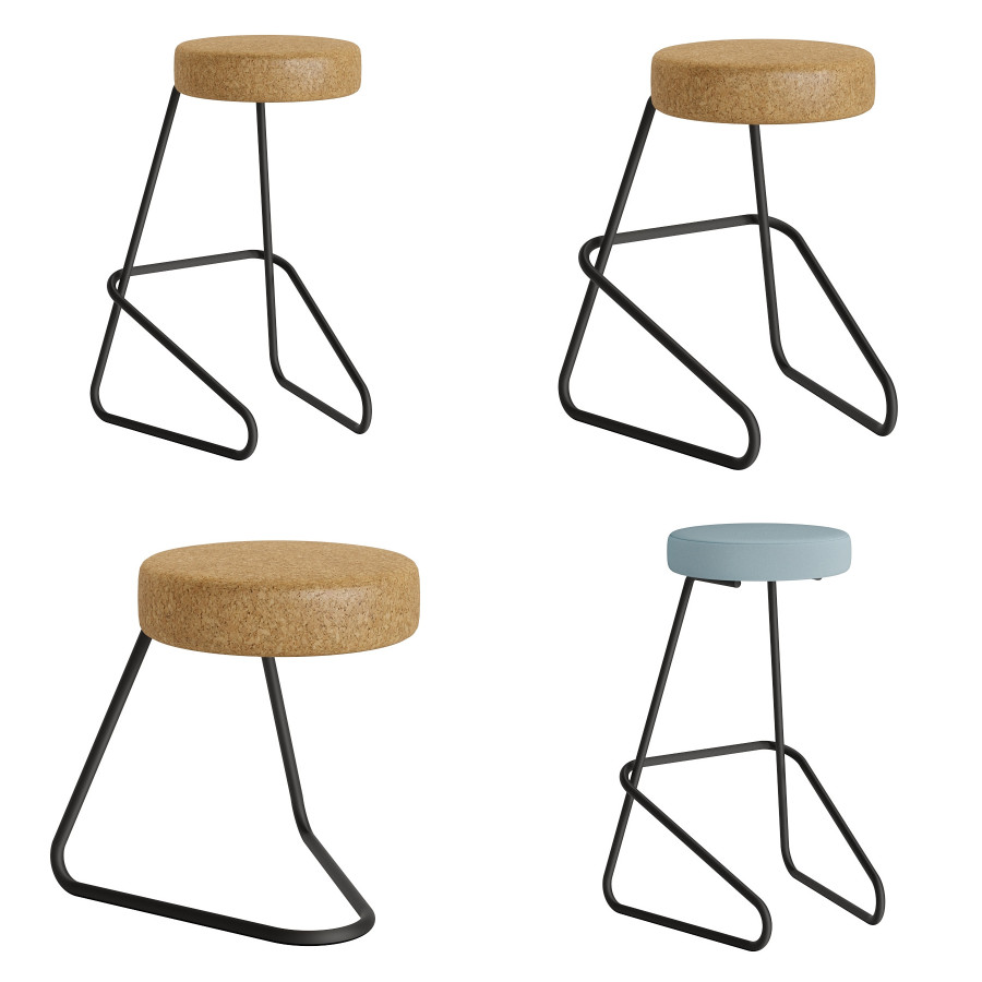 Tecta Bar Stool Collection - Fabric & Cork - 3 Sizes by MASTER 3D PT
