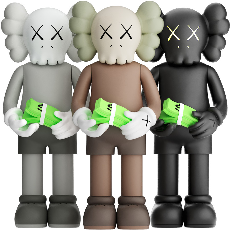 Kaws Companion Counting Money Action Figure Statue 3D Model for VRay ...