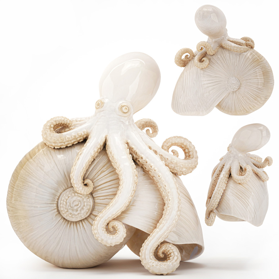 Decorative Figurine Octopus On A Nautilus Shell 3D Model for VRay | CGMood