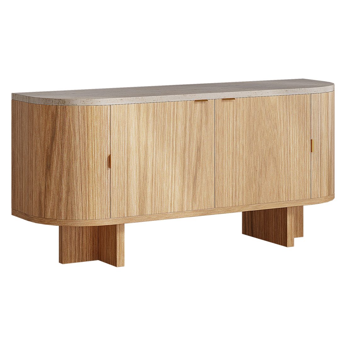 Side Board Rounded Wooden Sideboard With Rounded Corners 3D Model for Corona | CGMood