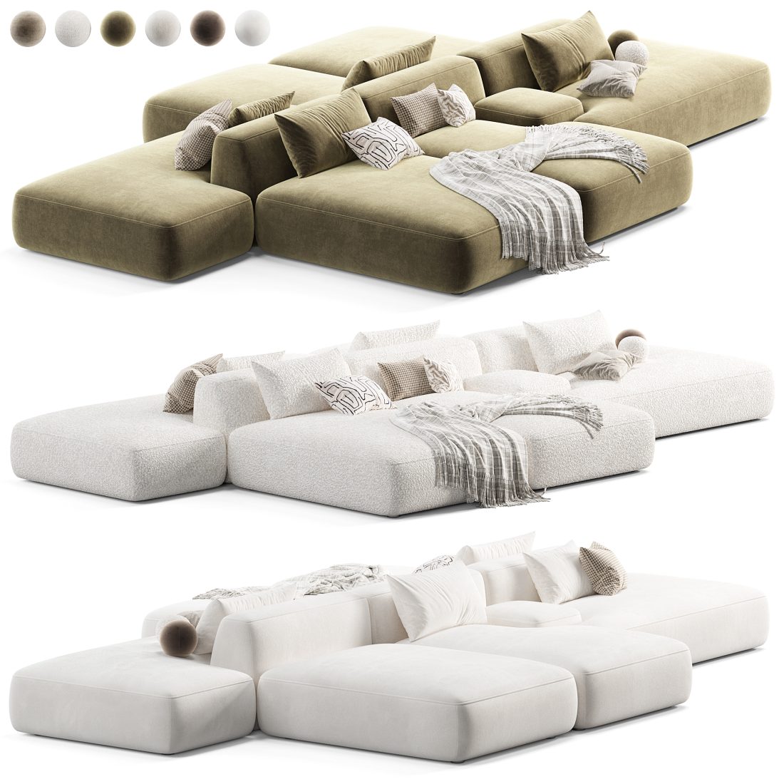 Lema Cloud Sectional Sofa 3D Model for VRay, Corona | CGMood