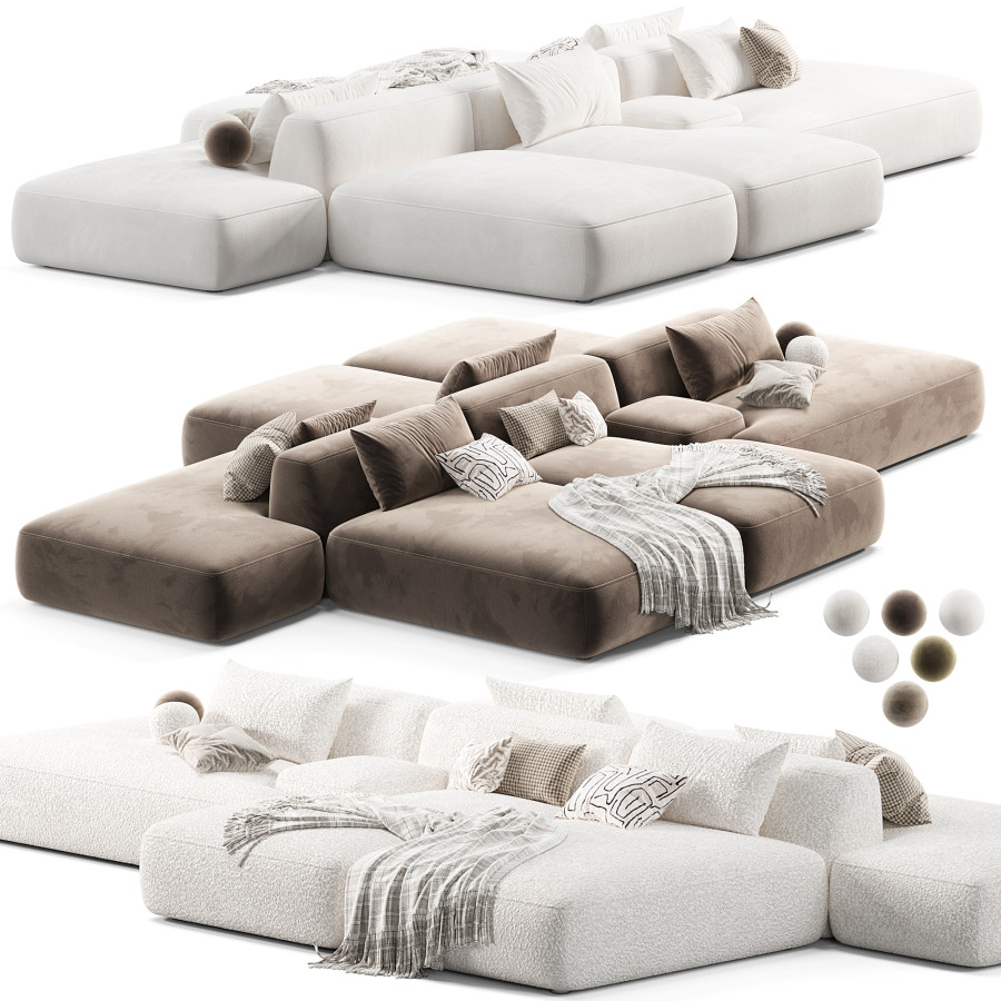 Lema Cloud Sectional Sofa 3D Model for VRay, Corona | CGMood