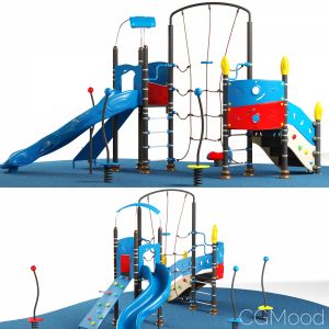 Kids Playground Equipment With Slide Climbing 05