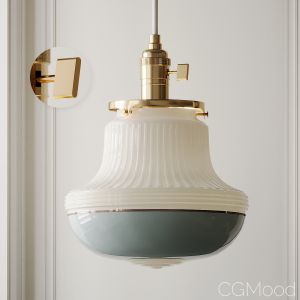 Brass Art Deco Pendant Light