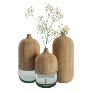 Secos E Molhados Vases Wood And Glass Modell 01