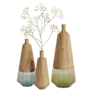 Secos E Molhados Vases Wood And Glass Modell 02