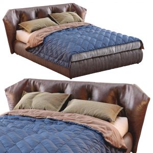 New York Box Leather Bed