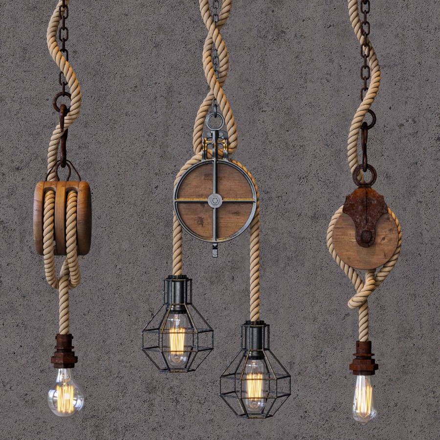 Rope Pendent Light 2 3D Model for VRay, Corona | CGMood