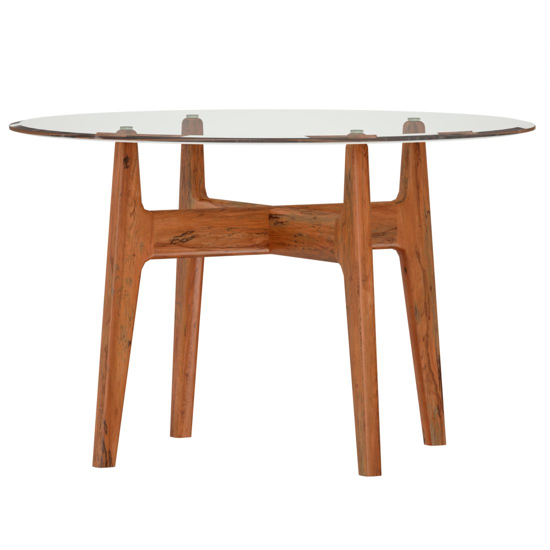 Tate Round Dining Table With Glass Top And Walnut 3D Model for FStorm ...