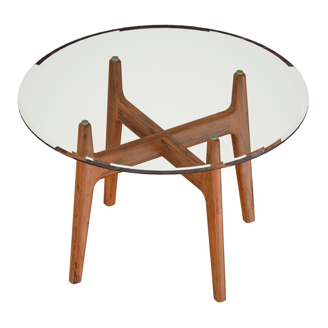 Tate Round Dining Table With Glass Top And Walnut 3D Model for FStorm ...