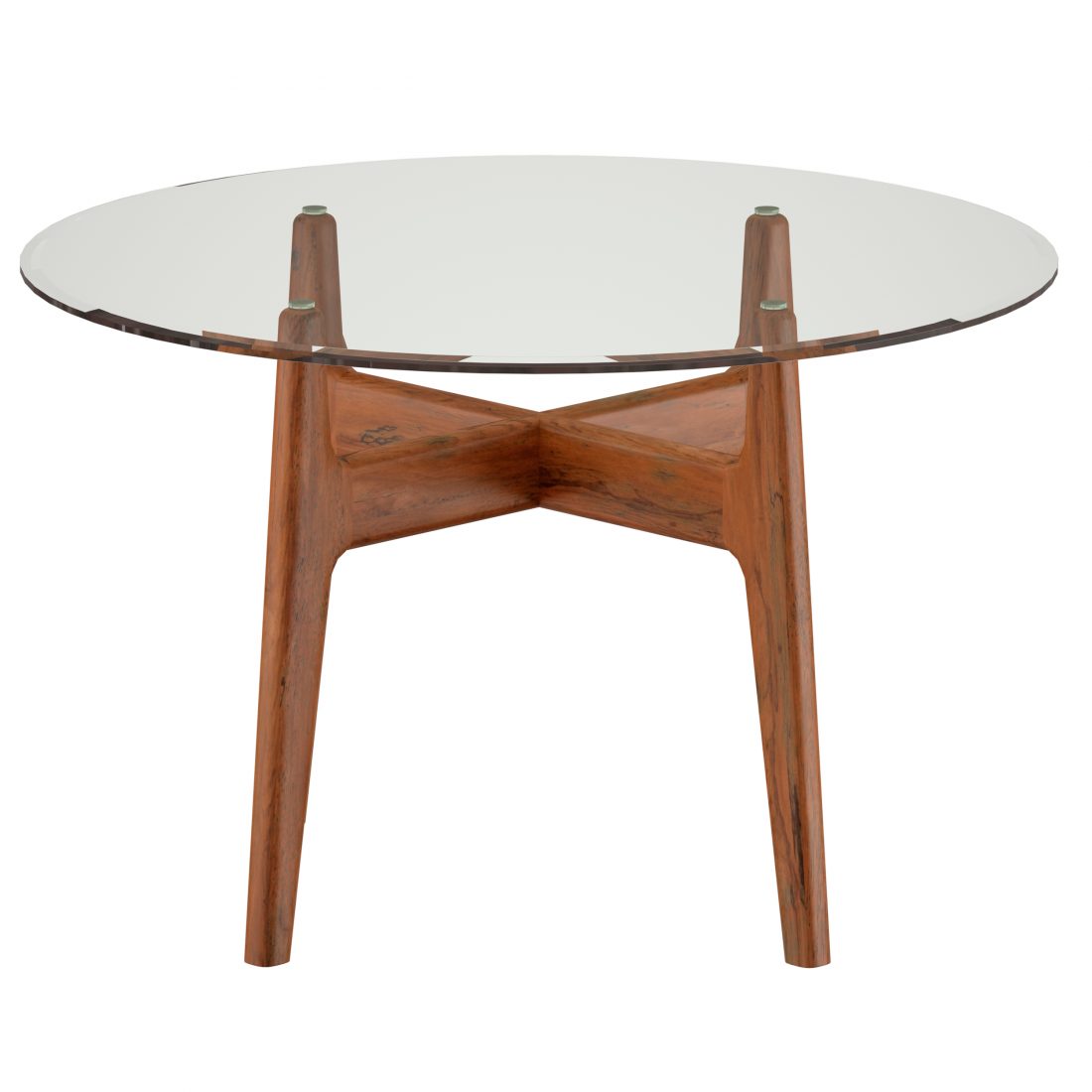 Tate 48 "Round Dining Table With Glass Top And Sand Base (Crate And ...