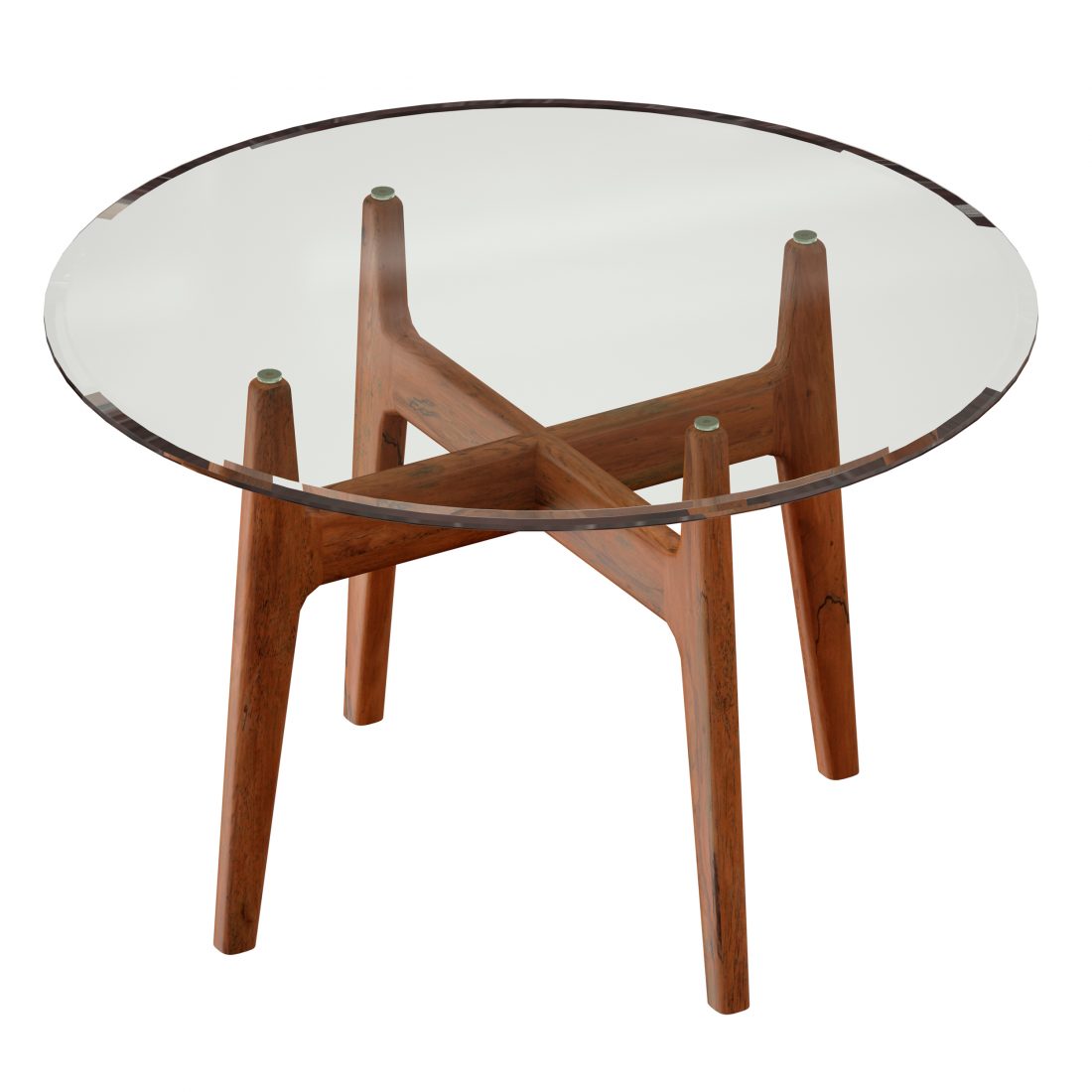 Tate Round Dining Table With Glass Top And Walnut 3D Model for FStorm ...