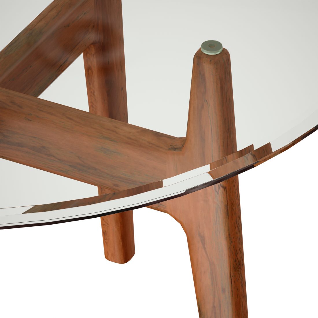 Tate Round Dining Table With Glass Top And Walnut 3D Model for FStorm ...