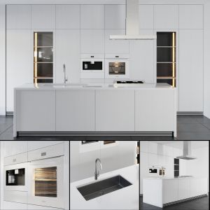 White Modern Kitchen  K001