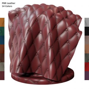 Chesterfield Leather | Pbr | 14 Colors | 4k | Png