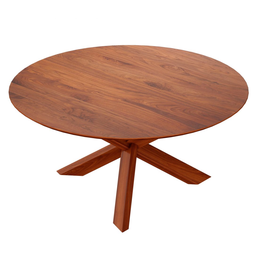 Round Walnut Color Table Apex 64