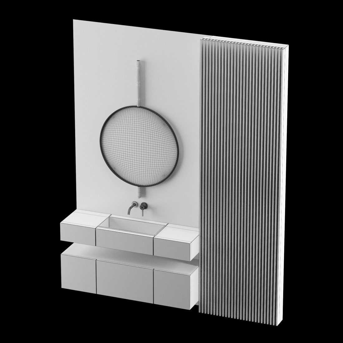 Modern - Gray Bathroom_04 - 3D Model for VRay, Corona