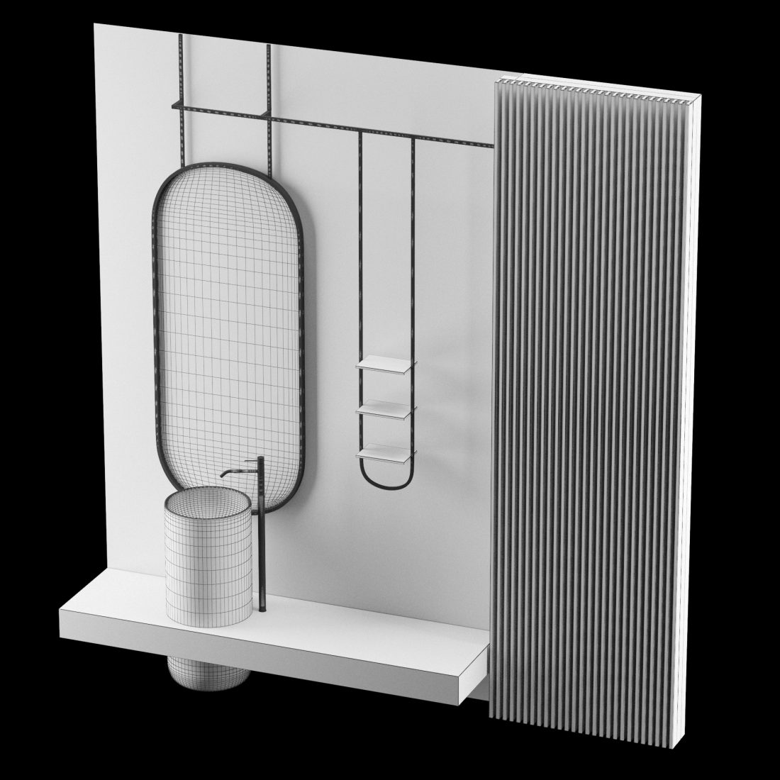 Modern - Gray Bathroom_06 3D Model for VRay, Corona | CGMood