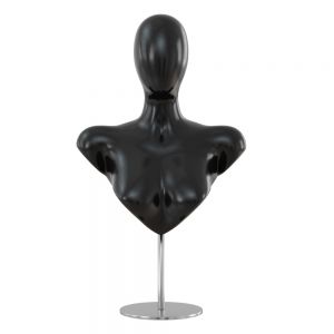 Female Black Bust On A Metal Stand 104