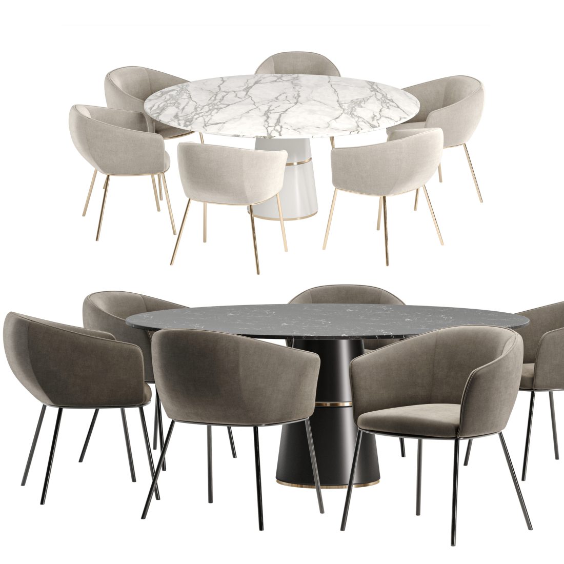 Zara Dinning Set - 3D Model for VRay, Corona
