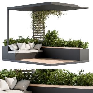 Roof Garden And Balcony Furniture With Pergola 08