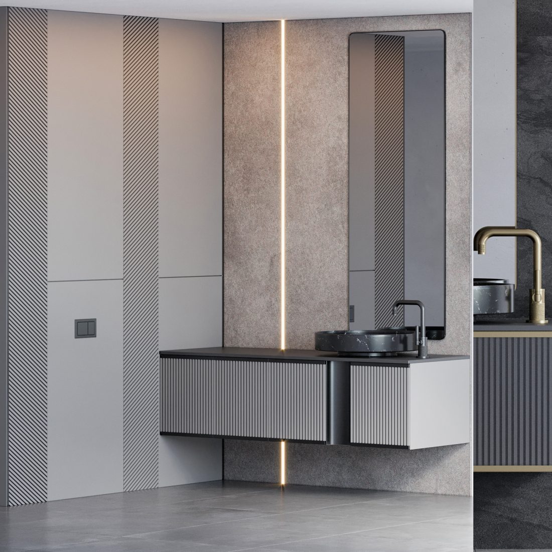 Bathroom Furniture 28 - 3D Model for VRay, Corona