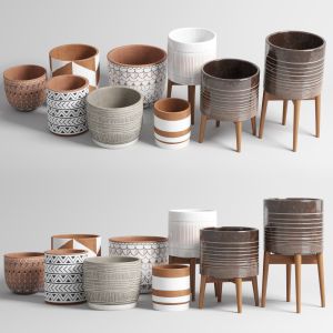 Collection Of Earthenware And Patterned Concrete
